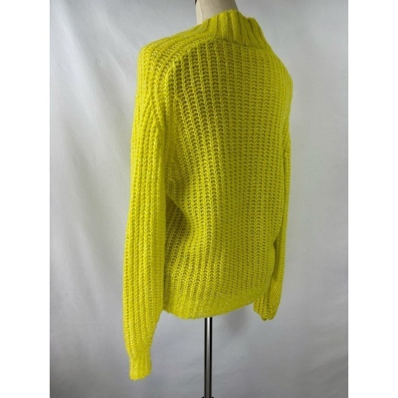 By Anthropologie Honore Sweater Highlighter Yellow XS Wool Blend Fluorescent - Picture 5 of 13
